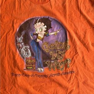 Betty Boop Orange Graphic T-Shirt - Going My Way